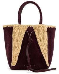 Gabriela Hearst - Marija Small Raffia And Suede Tote Bag - Lyst