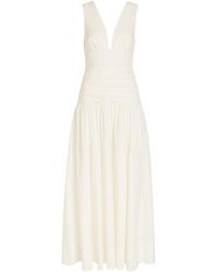 Shona Joy - Campbell Gathered Cotton-Blend Maxi Dress - Lyst