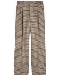 Valentino Garavani - Houndstooth Straight-Leg Wool Trousers - Lyst