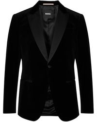 BOSS - Velvet Tuxedo Jacket - Lyst