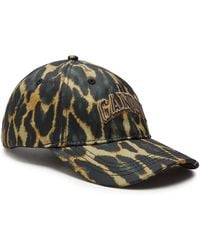 Ganni - Logo-Embroidered Leopard-Print Nylon Cap - Lyst