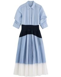 Jonathan Simkhai - Jenella Striped Panelled Cotton-Blend Midi Dress - Lyst