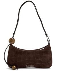 Jacquemus - Le Bisou Perle Crocodile-Effect Suede Shoulder Bag - Lyst