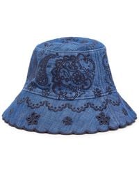 Zimmermann - Paisley-Embroidered Scallop-Edge Bucket Hat - Lyst