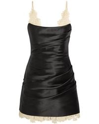 De La Vali - Kasai Layered-Lace And Satin Mini Dress - Lyst