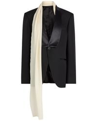 ARMARIUM - Rania Scarf-Effect Wool And Silk-Blend Jacket - Lyst