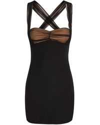Nensi Dojaka - Ruched Stretch-Crepe Mini Dress - Lyst