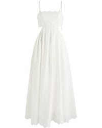 Zimmermann - Rhiannon Scallop Linen Midi Dress - Lyst