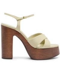 Saint Laurent - Bianca 125 Canvas Platform Sandals - Lyst
