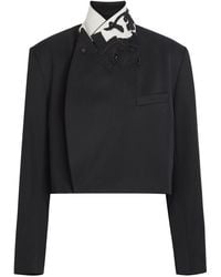 Dries Van Noten - Bosea Embroidered Contrasting Collar Wool Blazer - Lyst
