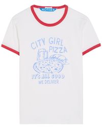 Mother - The Lil Goodie Ringer Printed Cotton T-Shirt - Lyst
