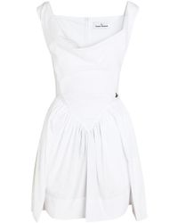 Vivienne Westwood - Mini Sunday Draped Cotton-Poplin Mini Dress - Lyst