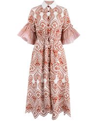 Evi Grintela - Valerie Embroidered Cotton Midi Dress - Lyst