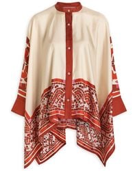 La DoubleJ - Foulard Printed Silk-Satin Blouse - Lyst