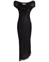 De La Vali - Eden Ruffle-Trimmed Lace Midi Dress - Lyst