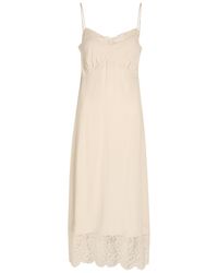 Simone Rocha - Lace-Trimmed Crepe-De-Chine Midi Dress - Lyst