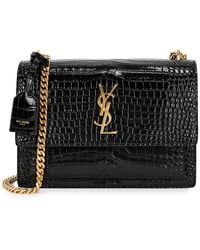 Saint Laurent - Sunset Medium Crocodile-effect Shoulder Bag - Lyst