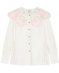 Damson Madder - Valentina Embroidered Cotton-Poplin Blouse - Lyst