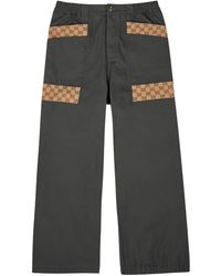 Gucci - Panelled gg-monogram Cotton Trousers - Lyst