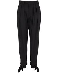 Chloé - Tie-Cuffs Tapered-Leg Wool Trousers - Lyst