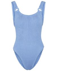 Hunza G - Domino Seersucker Swimsuit - Lyst