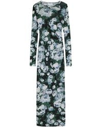 Stella McCartney - Floral Long-Sleeve Mesh Midi Dress - Lyst