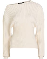 Balmain - Ribbed Batwing Knit Top - Lyst