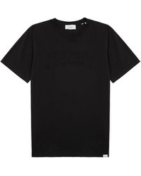 Les Deux - Script Logo Cotton T-shirt - Lyst