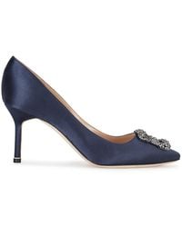 Manolo Blahnik - Hangisi 75 Silk Satin Pumps, Stilleto Pumps - Lyst