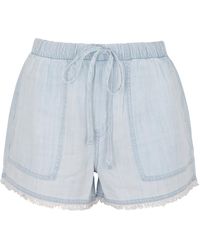 Bella Dahl - Frayed Chambray Shorts, Shorts - Lyst