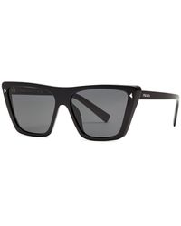 Prada - Cat-eye Sunglasses , Designer-engraved Sunglasses, Designer-stamped Temples, 100% Uv Protection - Lyst