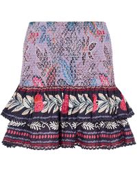 FARM Rio - Wild Night Printed Cotton Mini Skirt - Lyst