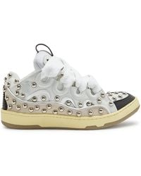Lanvin - Curb Panelled Stud Mesh Sneakers - Lyst