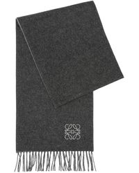 Loewe - Anagram-embroidered Wool-blend Scarf - Lyst