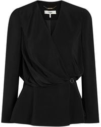 Chloé - Draped Woven Wrap Blouse - Lyst