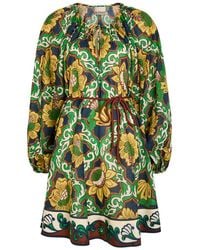 ALÉMAIS - Liana Belted Printed Ramie Mini Dress - Lyst