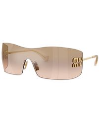 Miu Miu - Aube Wrap-Around Mask Sunglasses - Lyst