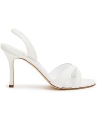 Manolo Blahnik - Callasli 90 Leather Slingback Sandals - Lyst