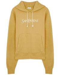 Saint Laurent - Logo-Embroidered Hooded Cotton Sweatshirt - Lyst