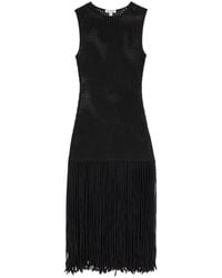 Alaïa - Fringed Open-Knit Midi Dress - Lyst