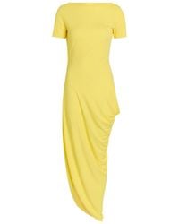 Jacquemus - La Robe Sole Asymmetric Draped Crepe-Jersey Maxi Dress - Lyst
