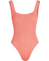 Hunza G - Square-Neck Crinkle Swimsuit - Lyst
