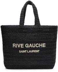 Saint Laurent - Rive Gauche Raffia Tote, Raffia Bag, - Lyst