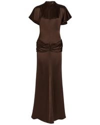 De La Vali - Myra Gathered Satin Gown - Lyst