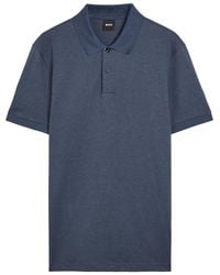 BOSS - Fine-Knit Cotton Polo Shirt - Lyst