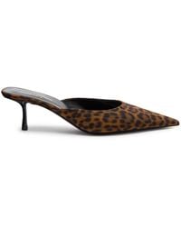 Saint Laurent - Barbara 55 Animal-Print Grosgrain Mules - Lyst