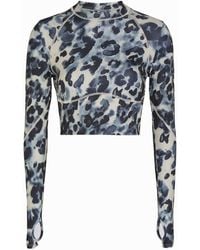 Stella McCartney - Adidas X Training Printed Cropped Stretch-Jersey Top - Lyst