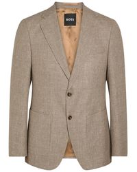 BOSS - Hutson Wool And Linen-Blend Blazer - Lyst