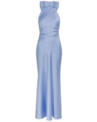 Misha Collection - Evianna Bow-Embellished Satin Maxi Dress - Lyst