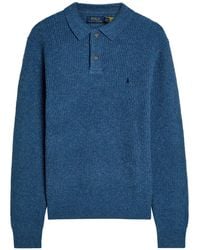 Polo Ralph Lauren - Logo-Embroidered Wool And Cotton-Blend Polo Shirt - Lyst